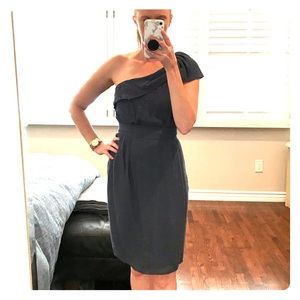 Black Halo one shoulder dress